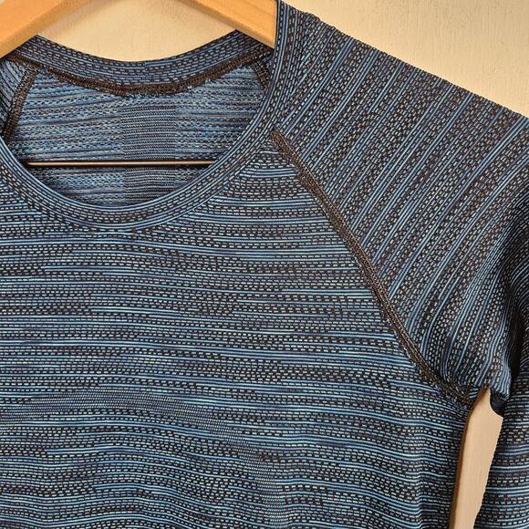 Lululemon Swiftly Tech Long Sleeve 2.0 Tee 4 Prism Stripe Turquoise Tide Teal - Picture 2 of 8
